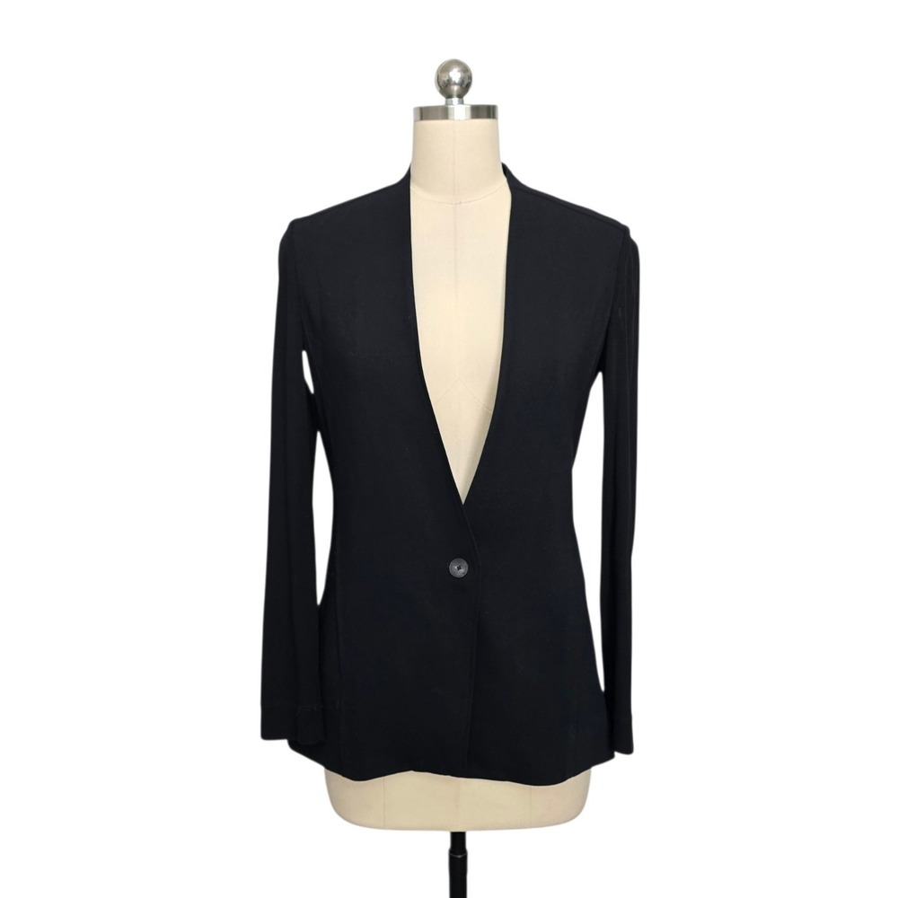 Helmut Lang Black Single Button Tailored Blazer Jacket Size 0 Minimalist USA